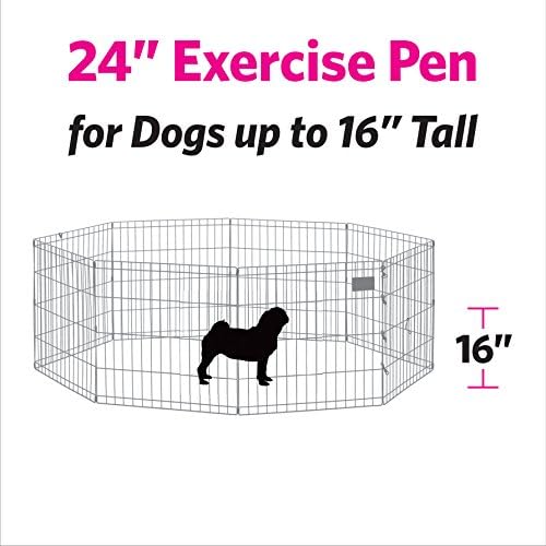 MidWest 24-Inch Pink Exercise Pen, Single Door, 16 Sq Ft Play Area