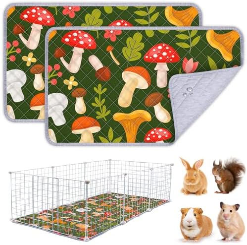 Unicorn Catcher 2 Pack Washable Guinea Pig Cage Liner, Waterproof Bedding