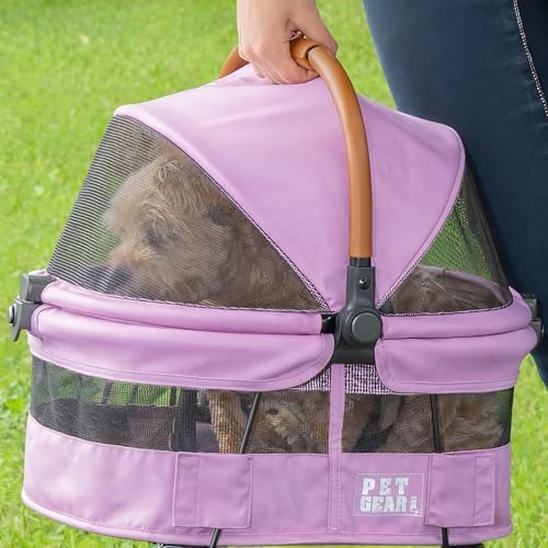 Pet Gear No-Zip View 360 Pet Carrier & Car Seat, Cotton Candy, 15"