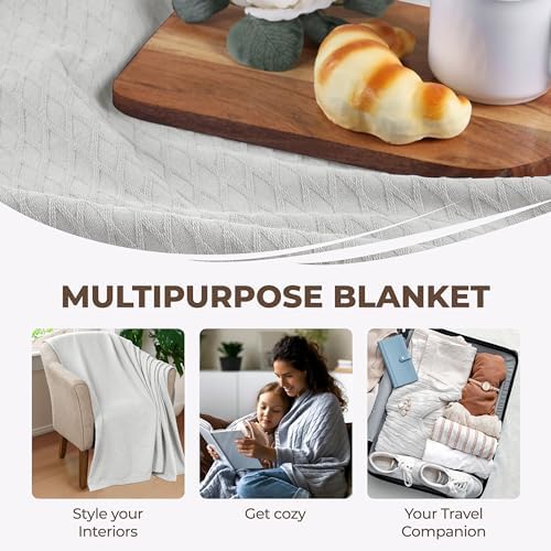 Superior Cotton Blanket, Lightweight, Breathable Bedding, Twin, Platinum
