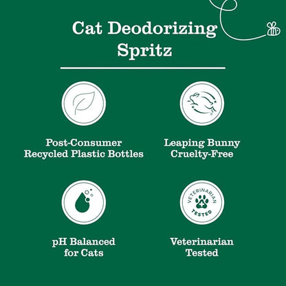 Mrs. MEYER'S Clean Day Cat Care Kit, includes Cat Deodorizing Spritz - White Peach and Pet Stain & Odor Fighter - Coconut Leaf