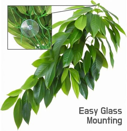 Reptile Terrarium Hanging Plant, Fake Plants for Reptile Enclosure, Ideal for Chameleon Bearded Dragon Lizard Leopard Gecko Crested Gecko Snake Tank Accessories, L=12 inches