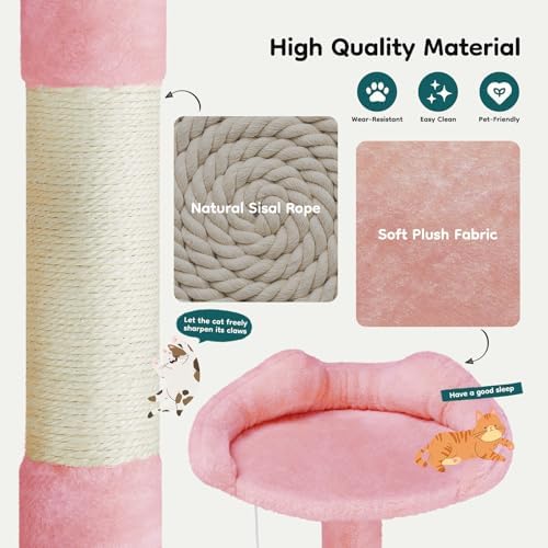 DUMOS 54-inch Cat Tree Tower with Scratching Posts, Indoor Use