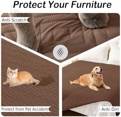 hyha Waterproof Reversible Dog Blanket, Pet Blanket for Sofa Couch