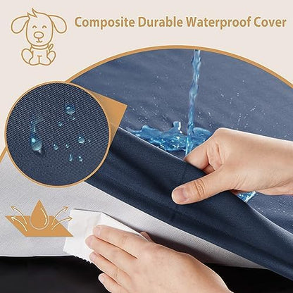 BFPETHOME Outdoor Waterproof Dog Bed for Large Dogs, Washable Cover, 36"