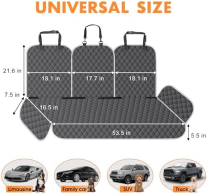 Dog Car Seat Cover for Back Seat, Fits Cars/SUVs/Trucks, M-Charcoal Grey