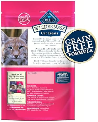 Blue Buffalo Wilderness Tasty Salmon Crunchy Cat Treats, 2 oz (Pack of 12)