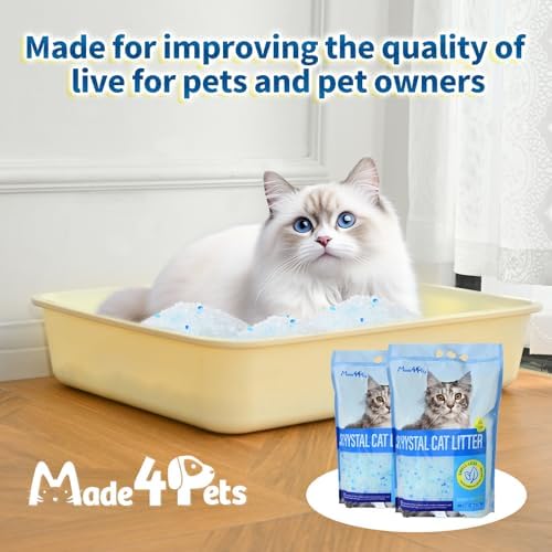 Made4Pets Cat Litter Crystals,Non Clumping Litter 17.2 lbs(4 x 4.3lb Packs)
