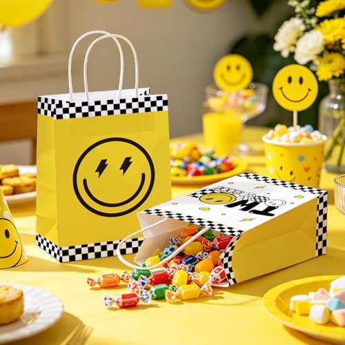 Greencian 16Pcs Two Cool Birthday Party Favor Bags Smile Face Goodie Bags