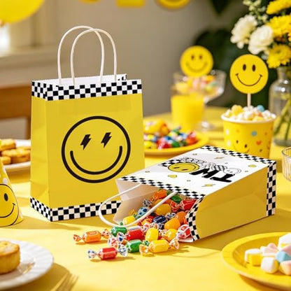 Greencian 16Pcs Two Cool Birthday Party Favor Bags Smile Face Goodie Bags