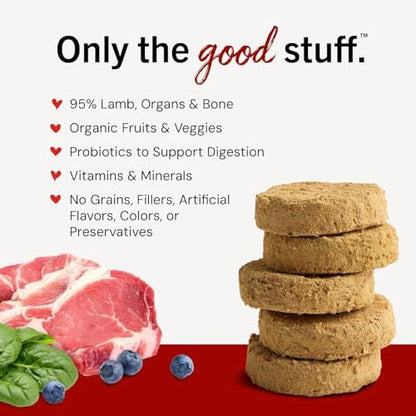 Stella & Chewy's Freeze-Dried Raw Dinner Patties - Dandy Lamb Recipe - High Protein Grain-Free Puppy & Dog Food - Perfect for Picky Eaters - 25 oz (Pack of 2)