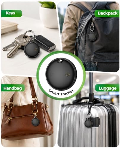 2026 Air Tags 4 Pack Tracker Tag for Android & iOS - Bluetooth Tracker with IP68 Waterproof, 100dB Alarm, Replaceable Battery, GPS Tracker Smart Tag for Luggage Keys Wallet Pets Kids, Airtag 4 Pack