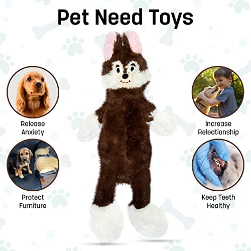 FGA MARKETPLACE Monkey-Fox Flat NO Stuffing NO Squeak Plush Dog Toy, Funny Style Will Entertain Your Pet for Hours, Recommended for Small and Medium Dog 21 INCH Long