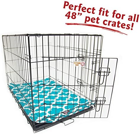 48" Trellis Teal Blue Crate Dog Bed Mat By Majestic Pet Products