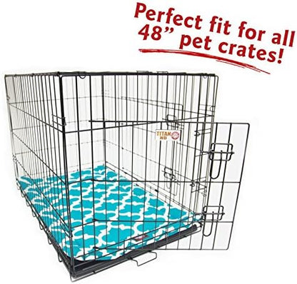 48" Trellis Teal Blue Crate Dog Bed Mat By Majestic Pet Products