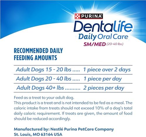DentaLife Daily Oral Care Dog Treats for Small and Medium Dogs, Chewy Dental Treat to Freshen Breath and Fight Tartar, Chicken Flavor, 35.7 oz. each, 47 Chews each/94 Total Chews - 47 ct. Pouch