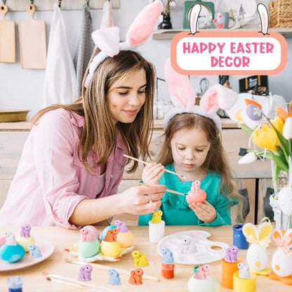 120PCS Miniature Resin Rabbit Easter Bunny Figurines for Easter Egg Fillers