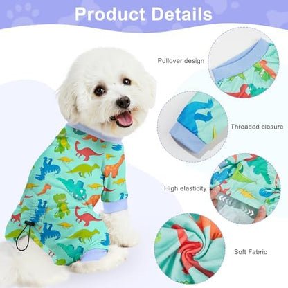 Bienbee Dog Pajamas, 4 Pack Adjustable Onesies for Small to Large Dogs S