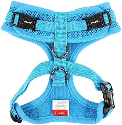 Authentic Puppia RiteFit Harness with Adjustable Neck, Sky Blue, Small
