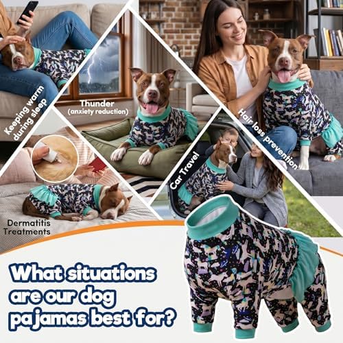 LovinPet Large Giant Dog Pajamas, Unicorns in Space Black Print, M