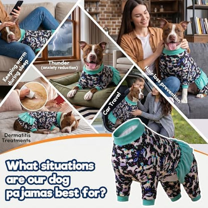 LovinPet Large Giant Dog Pajamas, Unicorns in Space Black Print, 2XL