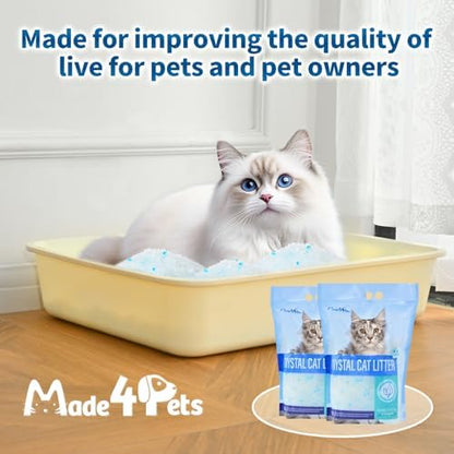 Made4Pets Cat Litter Crystals,Non Clumping Litter 8.6 lbs(2 x 4.3 lb Packs)