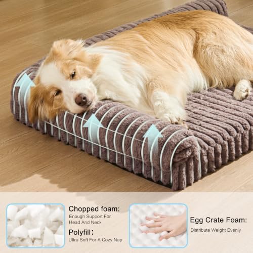 Orthopedic Large Dog Bed Furry Pet Bed, Washable Cover 36''X24''