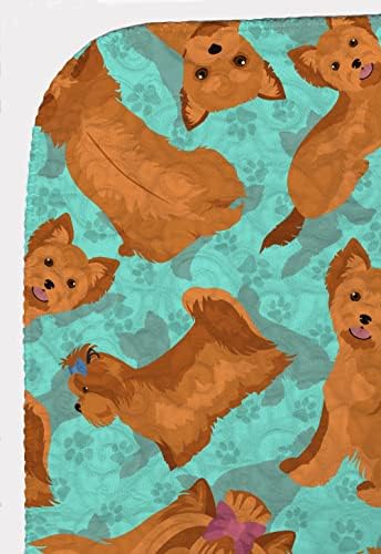 Caroline's Treasures MLM1062LQB Red Yorkie Quilted Blanket 50x60 Artwork Pattern Quilted Throw Blanket for Bed, Couch, Sofa, Soft and Lightweight