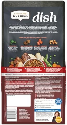 Nutrish Dish Dry Dog Food, Beef Recipe, 3.75 lb. Bag (Rachael Ray) (Pack of 2)