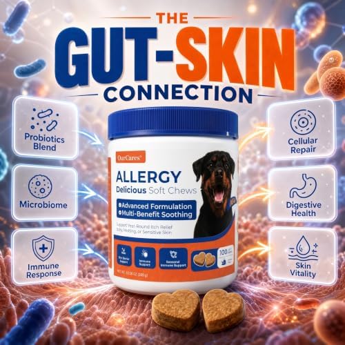 Dog Allergy Chews Anti-Itch Skin & Coat Probiotics 100 Chews