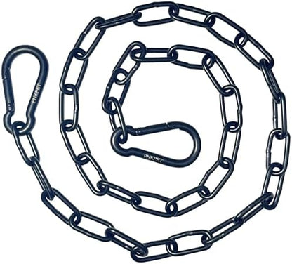 304 Stainless Steel Gate Chain 550lbs Capacity - 40" x 5/32" with M7 Carabiners, Chain Link Gate Latch for Outdoor Fence Livestock,Safety Hanging Metal Chain with 2 Carabiners, Black