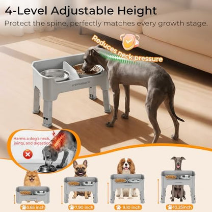 URPOWER Mess Proof Elevated Dog Bowls for Small Dogs with Splash Guard