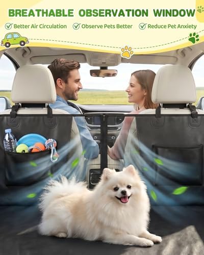 Victoper Dog Car Seat Cover, 600D Heavy Dute Car Seat Cover for Dogs Pets,100% Waterproof Anti-Scratch Nonslip Dog Hammock for Cars, Hard Bottom Seat Covers Protector for Sedan SUV Truck PU Leather
