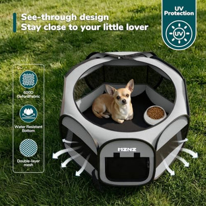 Dog Cat Small Animal Puppy Playpen Crate, Small, Whole Grey