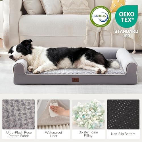 Orthopedic Large Dog Bed，Washable Dog Couch for XL Senior Dogs