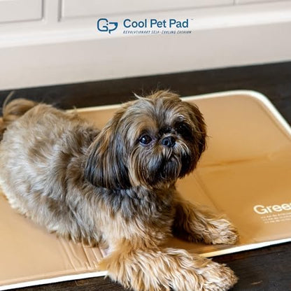 The Green Pet Shop Cool Pet Pad - Medium, Iced Latte - Self-Cooling, Pressure Activated Mat for Dogs & Cats from 21-45 lbs - Non-Toxic Gel, No Water Needed