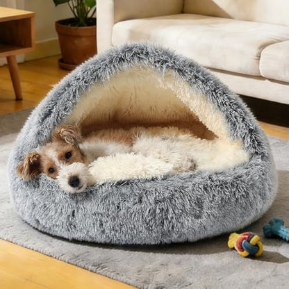 NOYAL Hooded Donut Bed, Calming Cave for Cats & Small Dogs