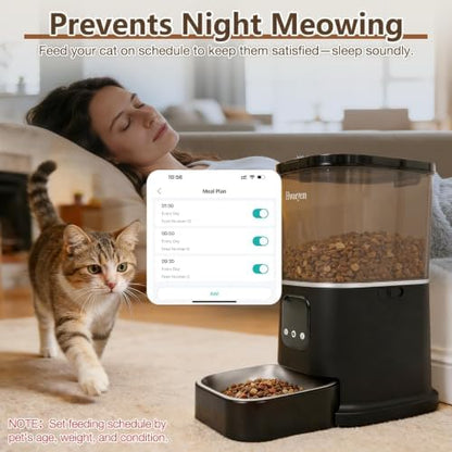 Automatic Cat Feeders with App Control, 5L/28 Cups Smart Pet Feeder