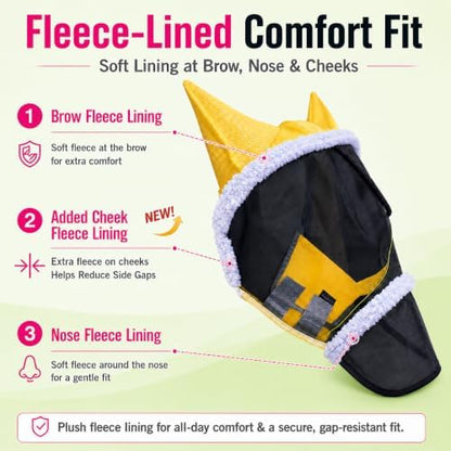 Horse Fly Mask for Horses with Ears and Nose Cover