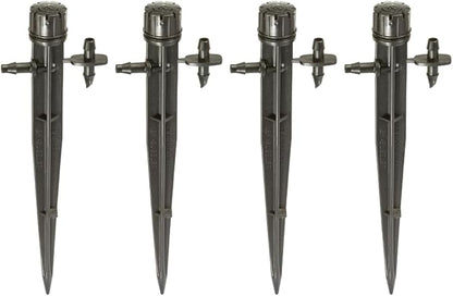 Rain Bird MBF4PKS Drip Irrigation Micro-Bubbler on Stake, 360° Full Circle Pattern, 0-3' Spray Distance, 4-Pack