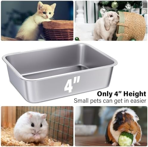 Stainless Steel Litter Box for Kitten,Cat Litter Box Small Cats