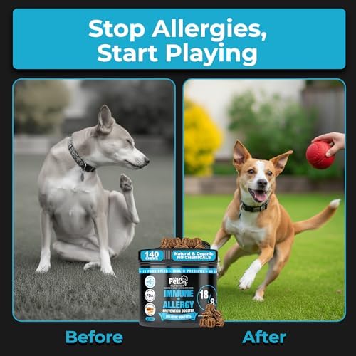 Pet Chef Allergy & Itch Relief Chews for Dogs Supports Itchy Skin, Hot Spots, Immune Defense & Seasonal Allergy Comfort Probiotic Formula 140ct, Made in USA
