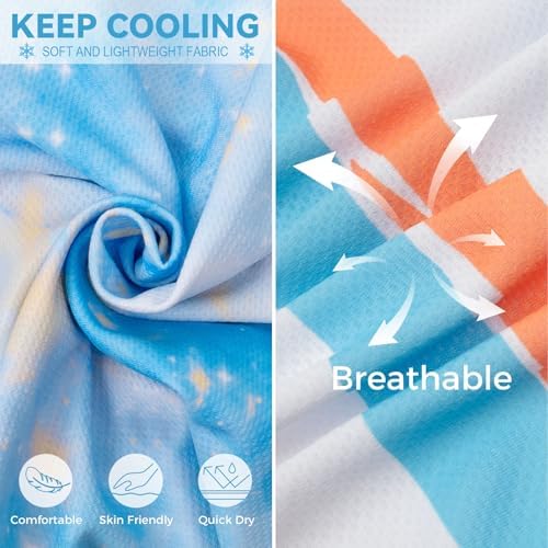 cyeollo 2Pack Dog Cooling Shirts Evaporative Dog Cooling Vest, M, Blue Sky