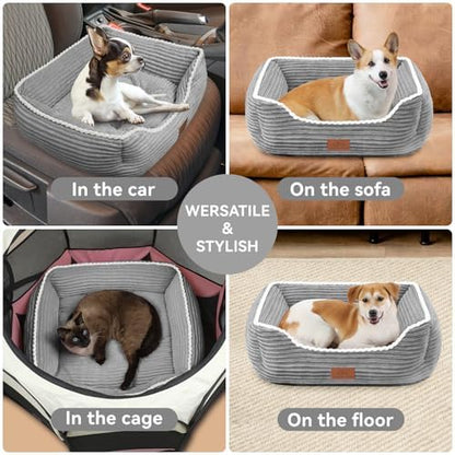 Zerbuger 25in Grey Rectangle Cat Dog Bed Machine Washable Sleeping Sofa