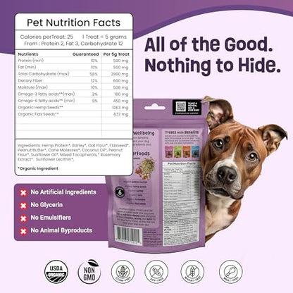 Gruffies Original Dog Treats, Peanut Butter Dog Treats with Flaxseed, Non-GMO, Soy-Free, Wheat-Free, Corn-Free, Made in Canada, 6 oz (Pack of 6)