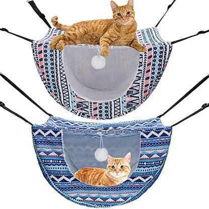 Unittype 2 Pieces Cat Cage Hammock Hanging Pet Bed, 2 Styles, Boho