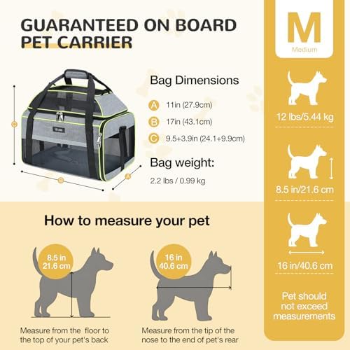 Lekereise Top-Expandable Pet Carrier 17x11x9.5 Inch Alaska Hawaiian Airline Approved Soft Sided Underseat to 12lbs Travel Carriers for Small Dogs and Cats with Locking Safety Zippers Anti-Scratch Mesh