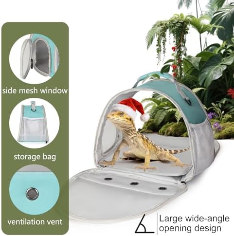 Guinea Pig Carrier,Guinea Pig Carrier for 2,Ventilation Carrier for Bearded Dragon,Reptile Travel Carrier for Lizards Sugar Glider Hedgehog Rat Parrot Birds,Airline Approved Green