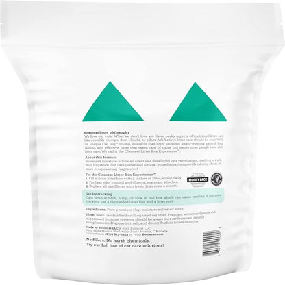 Boxie Cat Litter 16 Lb Clumping Clay + Cleanup Bundle - Boxiecat Premium Clumping Clay Cat Litter - Gently Scented Formula | Boxiecat Scoop & Tie Cat Litter Waste Bags