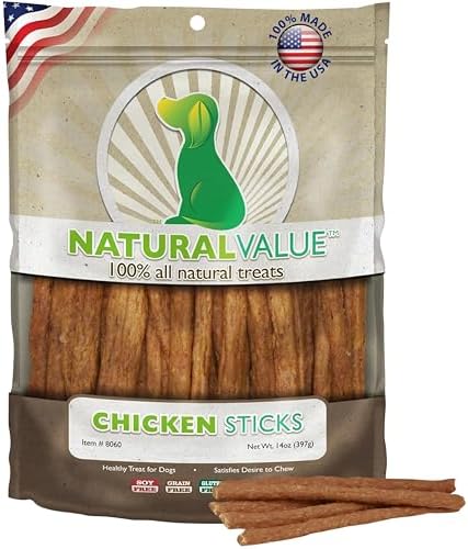 Loving Pets Natural Value Chicken Sticks - Soft Jerky Dog Treats for Large & Small Breeds - Healthy Gluten, Wheat, Soy & Grain Free Pet Treats for Dogs